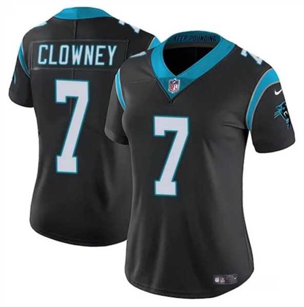 Womens Carolina Panthers #7 Jadeveon Clowney Black Stitched Jersey Dzhi